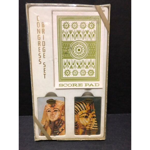 Vintage Congress Bridge Set King Tutankhamun Playing Cards Leo Boltin Photograph - Picture 1 of 9